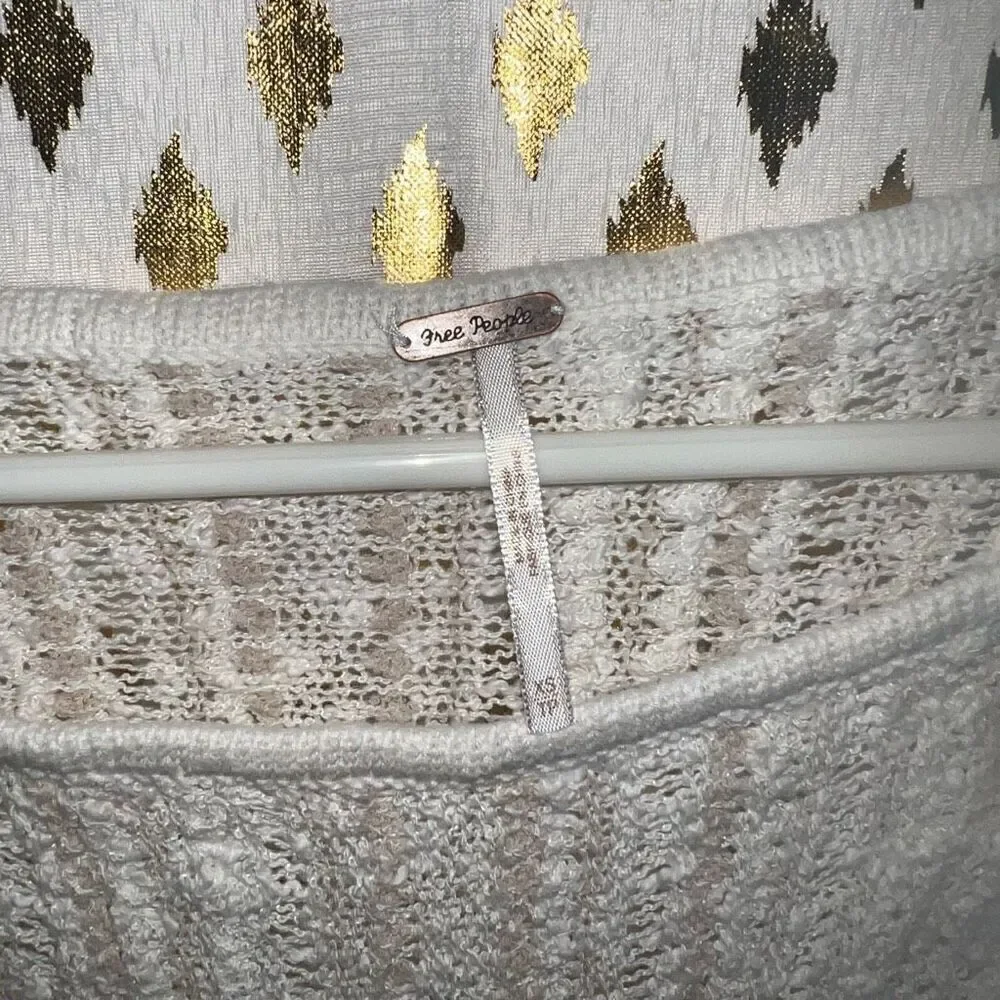 Free People Blackbird Macrame top Ivory comb size XS